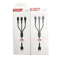 [HCM]Cáp sạc đa năng 3 đầu kaku loại tốt   lõi đồng 3 đầu  Type-c Micro  Lightning iphone - cap sac 