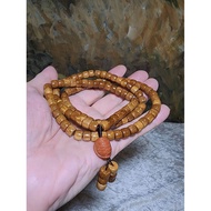 7.8mm Kuka highly polished traditional old style beads &amp; Nan Hong hand carved Tortoise Shell 108 mala/necklace