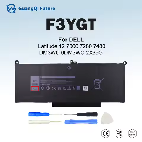 F3YGT 60WH Battery 7895mAh 7.6V Replacement For Dell Latitude 12 7000 7280 P28S P73G E7280 E7290