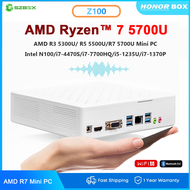 SZBOX Mini PC AMD R7 5700U Intel N100 I5 1235U i7-1255U Windows 11 Pro 32GB 1TB SSD WiFi BT Desktop