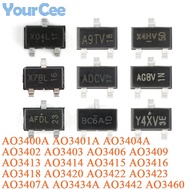 20pcs AO3400A AO3400 Transistor N P Channel MOSFET 30V 5.7A SMD SOT-23 AO3401A AO3402 AO3403 AO3404A