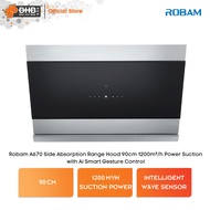Robam A670 Side Absorption Range Cooker Hood 90cm 1200m³/h Power Suction with Ai Smart Gesture Contr