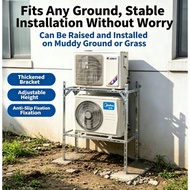 Elevated 40cm Double-Tier Floor Stand for Outdoor AC Units (1–3 HP) Stainless/Galvanized Steel with 