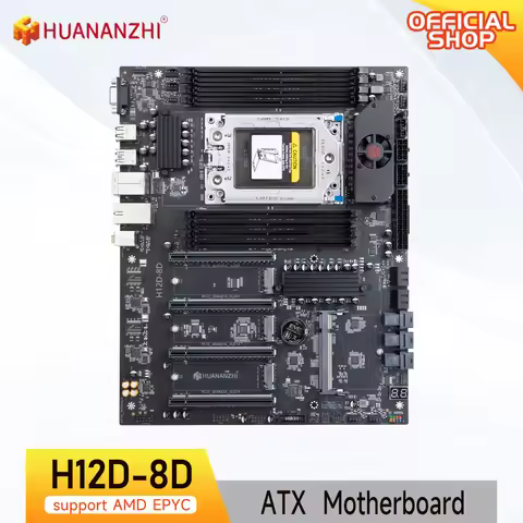 HUANANZHI H12D 8D AMD Motherboard support AMD EPYC 7002 7003 series CPU 8 channel DDR4 memory Dual 2