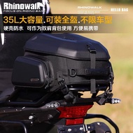 Rhino Waterproof Hard Shell Rear Seat Bag Motorcycle Tail Bag Full Helmet Bag 35L Motorcycle Tail Fr