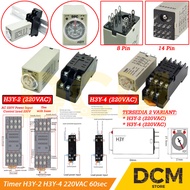 Timer H3Y H3Y-2 H3Y-4 H3Y2 H3Y4 220VAC 60s 1min Delay Timer Relay DPDT + Socket Base