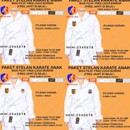 KIDS KARATE CLOTHES FREE LOGO (FREE CHOICE) + WHITE BELT - 1 SET HM