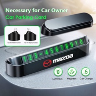[Ready Stock] Mazda Temporary Parking Card Night Florescent Sticker Plate Telephone Phone Number Car