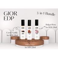 (Bundle of 3) MAISON GIOR EDP INTENSE PERFUME 20ML BUNDLE-MILLION MAN, BULGARI ROSE,CREME VANILLA 3I