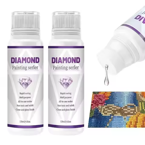 120ML Diamond Painting Sealer 5D Diamond Painting Art Glue Permanent Hold & Shine Effect Sealer Diam
