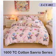 【Ready Stock】1800TC SANRIO PURE Cotton Cartoon Bedsheet - Hello Kitty / Melody / Kuromi / Cinnamorol