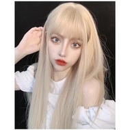 Straight curly blonde blonde blonde wig -kb