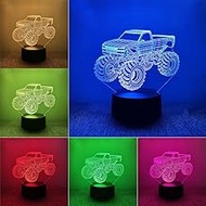 Monster Truck Lamp 3D Decorative Bedside Lamp Smart Bedroom 7 Colors for Kids Decorative LED Night L