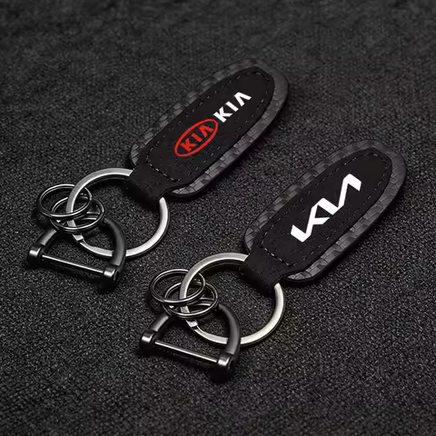 Car Badge Keychain Carbon Fiber Metal Keyring Valve For KIA K9 Sportage Niro K5 Carnival EV6 EV9 EV3