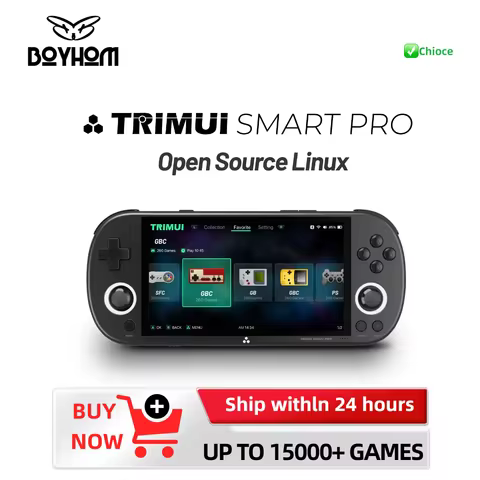 Trimui Smart Pro Handheld Game Console 4.96'' IPS Screen Linux System Joystick RGB Lighting Trimui R