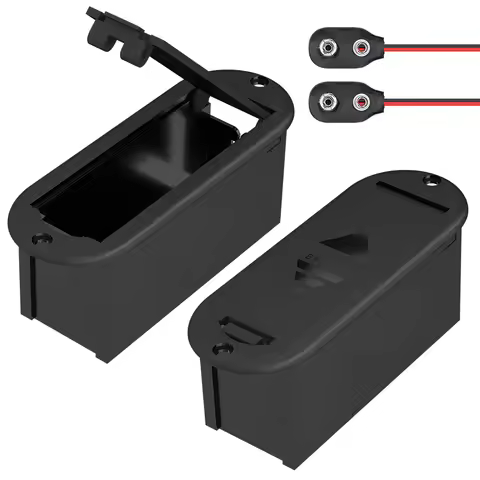 2PCS 9V Battery Holder with Connector Cover 9 Vlot Battery Holder Case Box for Guitar Bass Pickup