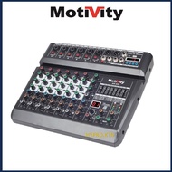 Motivity AK-E8 8 Channel Mixer With USB Playback & Bluetooth Audio Mixer