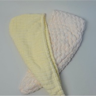[Qwerky] Microfibre Gentle Hair Turban Cream and Pastel Yellow