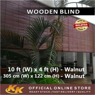 KK - Wooden Outdoor Blinds 10'(W) x 4’(H) ( Walnut ) , 100% Kayu Meranti ( Ready Stock )