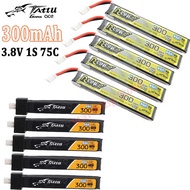 5Pcs TATTU 300Mah 3.8V 1S 75C 1S Lipo Battey With Bt2.0/ Ph2.0 Plug For RC FPV Racing Drone Quadcop