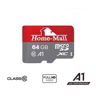 Home-Mall High-Speed Micro SD Card 64GB Class 10 UHS-I A1 for CCTV Recording with 1 Year Warranty