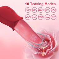 10 Speeds Realistic Pink Licking Tongue Vibrators For Female Nipples Clitoral Stimulation Sex Toys Couples