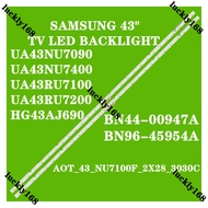 2pcs Led Backlight Strips 28 Lamps for Samsung 43 NU7100 UA43NU7100K light bar AOT_43_NU7100F_2X28_3