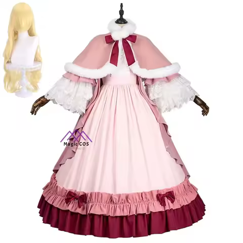 Victorique De Blois Cosplay Costume Wig Anime Gosick Pink Dress Maid Lolita Uniform Cloak Hairpin Ha
