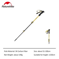 Naturehike 3K Carbon Fiber Trekking Pole Stretchable 3 Section 110cm 120cm 135cm Hiking Climbing Sti