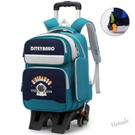 【Hot Sale】 ı ⋛ u K57 school bag with wheels for boys primary school rolling backpacks kids trolley bags waterproof schoolbags luggage book bags boys
