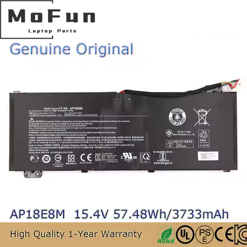 Brand New Original AP18E8M 15.4V 57.48Wh Laptop Battery for Acer AN515-45 / AN515-55 / AN515-56 /AN5