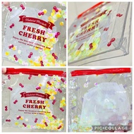 現貨💝可愛車厘子🍒公仔 活動珠片小物拉鍊收納袋 卡包 卡片袋 零錢袋  旅行收納袋 化妝袋 筆袋 Fresh Cherry PVC Clear Pouch with Sequins