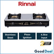 Rinnai RI-602HTB-S 4.5kw Double Burner Detachable Stainless Steel Gas Cooker Stove