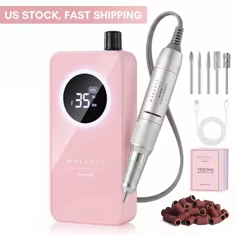 Makartt Rechargeable Nail Drill – 35000RPM Electric Nail File,Portable E File for Gel Nail Shaping &