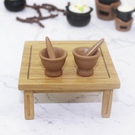 .L【Hot】Retro Mortar Pestle Set Model Figurine Miniature Doll House Kitchen Accessory Dollhouse mortar pestle resin dollhouse decoratio