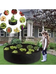 1入組馬鈴薯蔬菜花卉種植袋,圓形毛氈種植桶,非織布苗圃袋,適用於室內/室外園藝