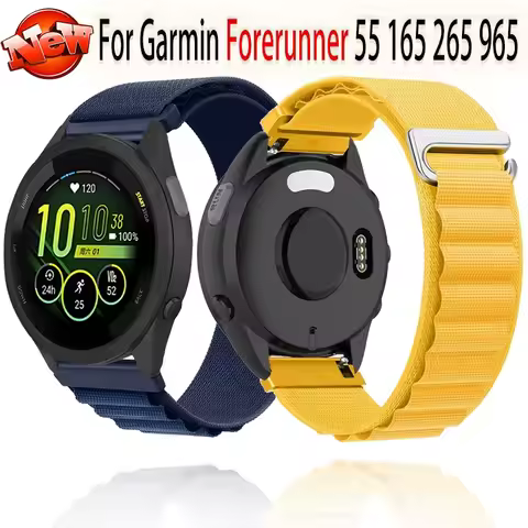 20/22mm Nylon Alpine strap for Garmin Forerunner 55 165 265 965 Breathable bracelet band Garmin Acti