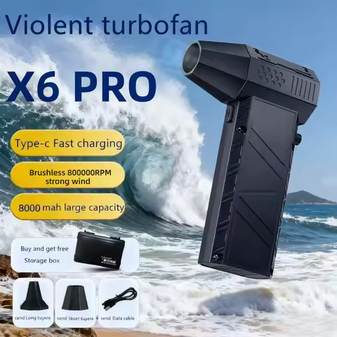 X6 Mini Turbo Jet Fan 53M/S Portable Turbo Fan 140000RPM Jet Turbo Blower Brushless Motor Handheld D