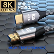 【Ready Stock】High Performance HDMI Cable [8K@60hz, 4K@120Hz],  8K HDMI 2.1V Cable Ultra High Speed 48Gpbs
