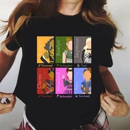 Cod Fish Six Songs Queen Print T-Shirt For Women Round Neck Short Sleeve Loose Fashion Personality S