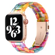 เหมาะสำหรับนาฬิกา Apple Iwatch8/7นาฬิกากีฬานาฬิกาสายเรซินรุ้งนาฬิกา Apple Watch6/5/4/3/2 /Se/ultra Ladies ข้อมือใหม่น่ารักแฟชั่น38/40/41Mm 42/44/45/49มม.