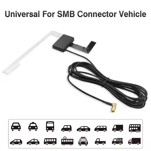 DAB/DAB+ Car Radio Head Unit Aerial Antenna Windshield Mounting SMB Plug Signal Reception Europe DAB