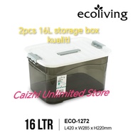 2pcs 16L storage box kualiti no wheels