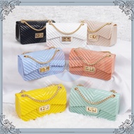 Glossy Channel Jelly Bag 22cm | Jelly Glossy Sling Bag 22cm Channel