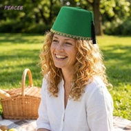 PEACEB Felt Fez Cap, Breathable Red Color Tarboosh Fez Hat, Costume Accessories Cosplay Round Morocc