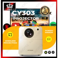 CY303 PRO Portable Smart Projector 6000 Lumens 4K UHD HDMI USB Android WiFi Bluetooth