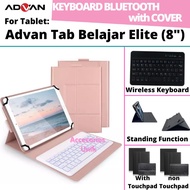 Advan Tab 8 Inch Elite 8" Studytablet Book Cover Keyboard Wireless Bluetooth Flip Stand Case Casing