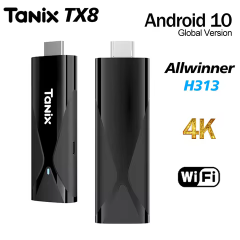 Original TANIX TX8 Smart TV Box Android 10 TV STICK Allwinner H313 2GB 16GB 2.4G WIFI MINI TV Dongle