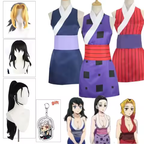 Anime Suma Hinatsuru Makio Cosplay Costume Wig Uzui Tengen Wife Uniform Halloween Carnival Dress Ent