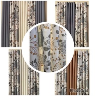 RLM - 6FEET 3in1 Elegant Camellia Light Gray Ring Curtain - sold PER SET & PIECE.